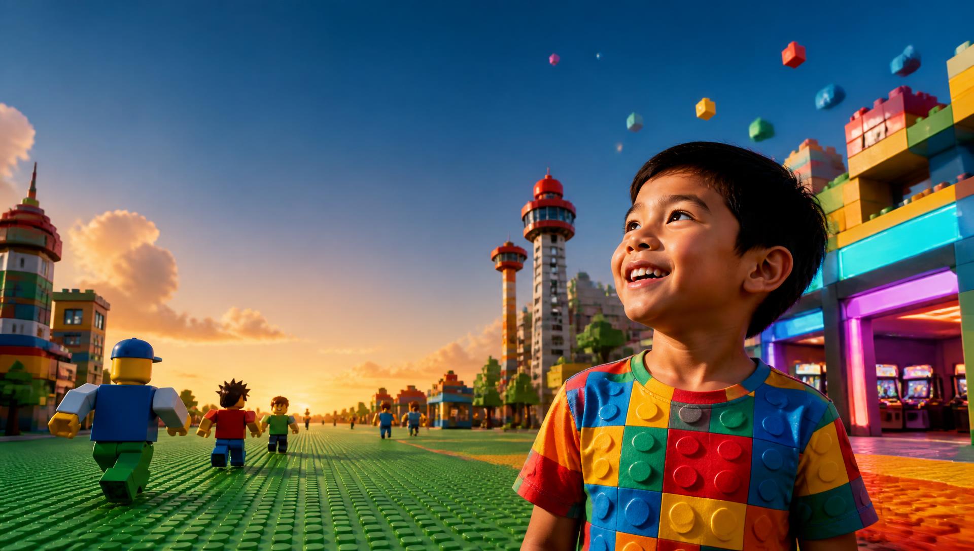 Filipino boy at a colourful blocky game-themed 7th birthday party